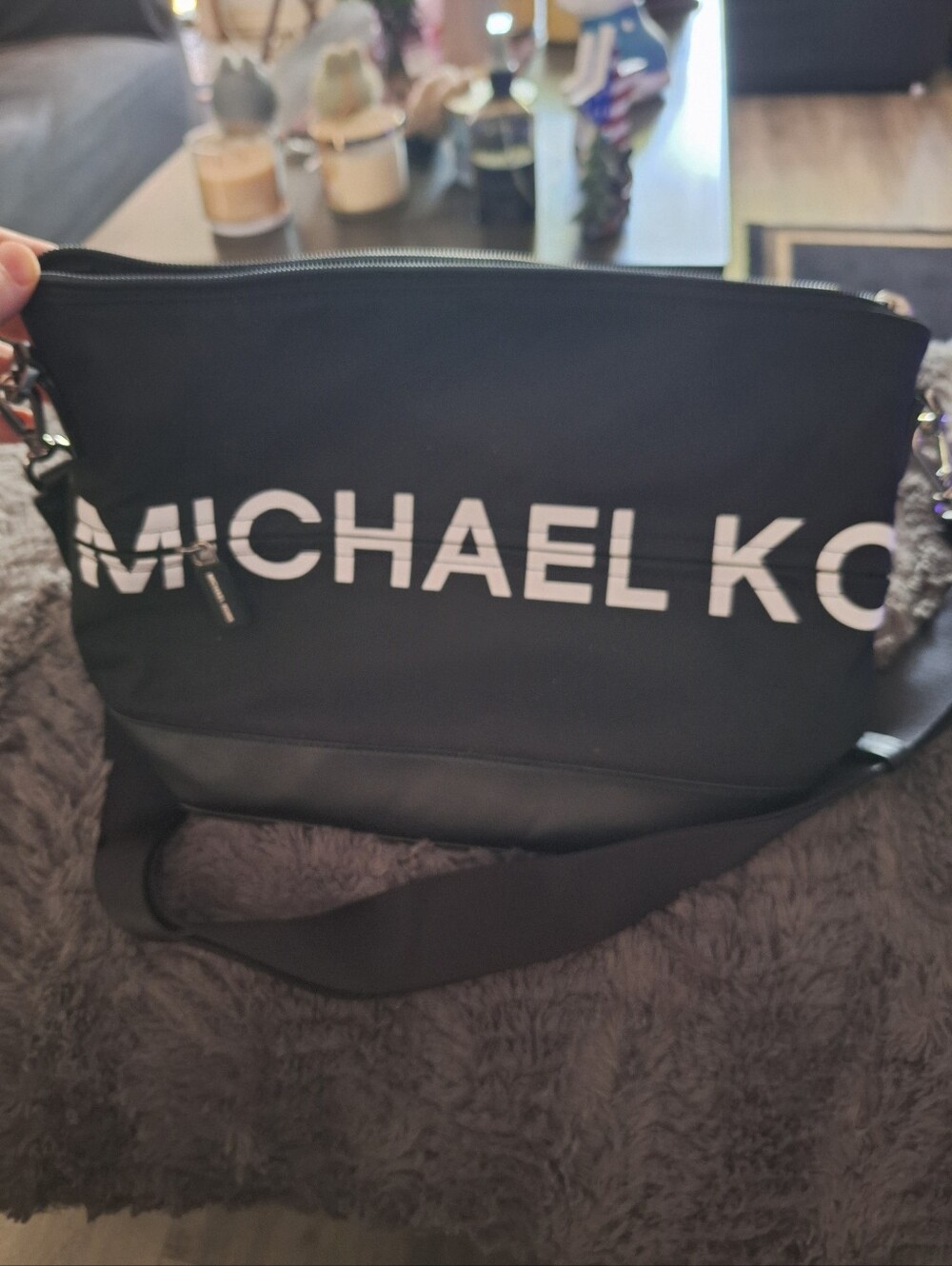 Michael Kors Black and White Logo Crossbody Bag
